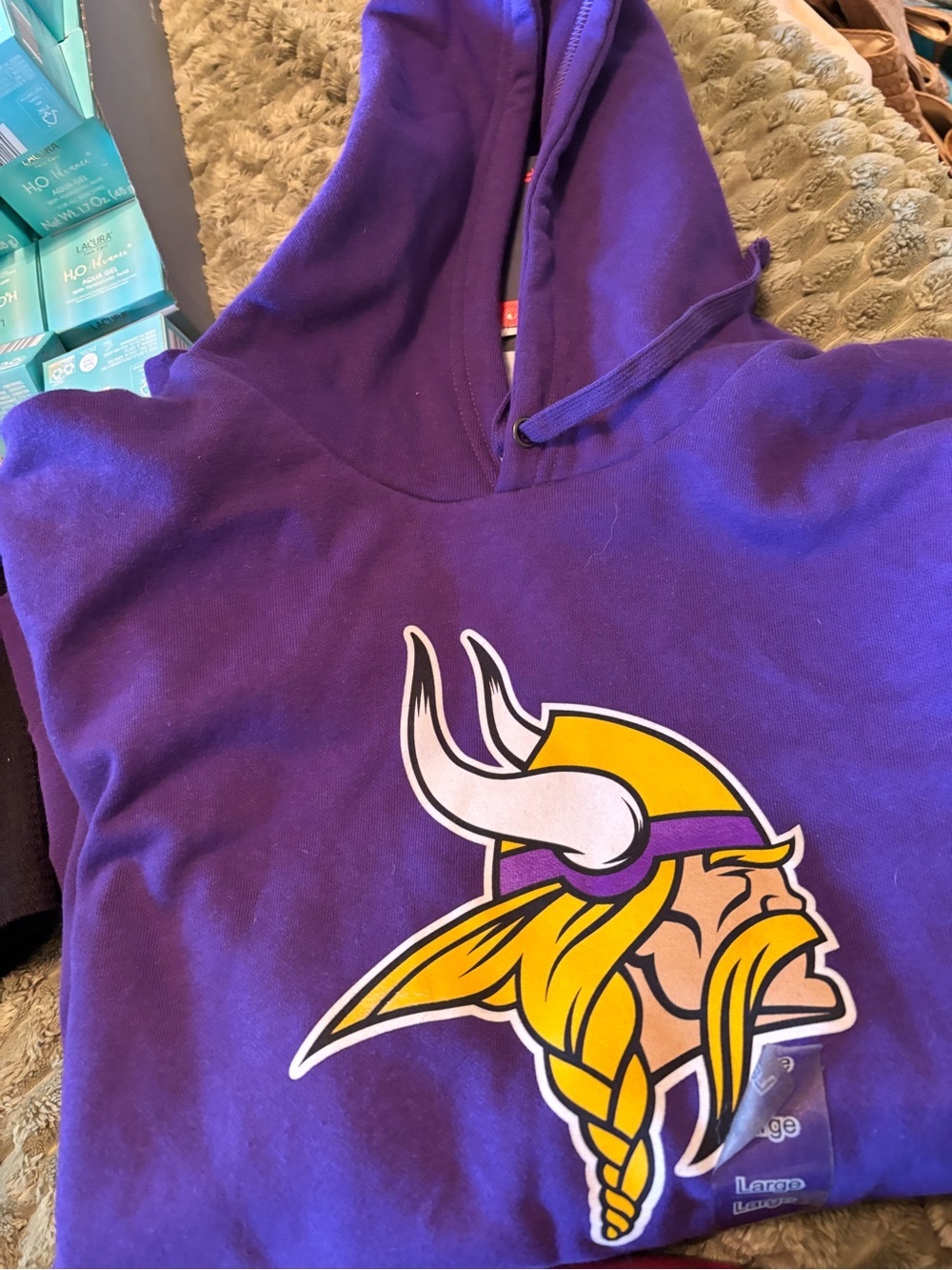 NFL Purple Minnesota Vikings Hoodie with Yellow Logo